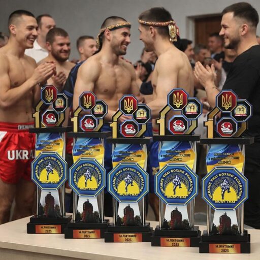 Кубок на колонах з таїландського боксу (Муей-Тай) h60см Артприз 3113-5