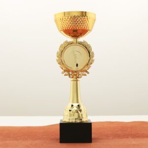 Кубок нагородний K5133C золотий на дерев’яній основі H22см, чаша D7см