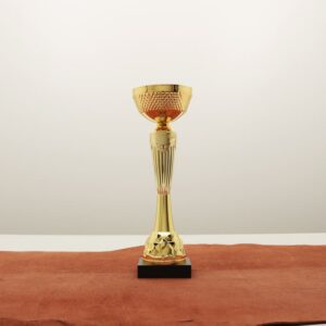 Кубок нагородний K5099C золотий на дерев’яній основі H24см, чаша D9см
