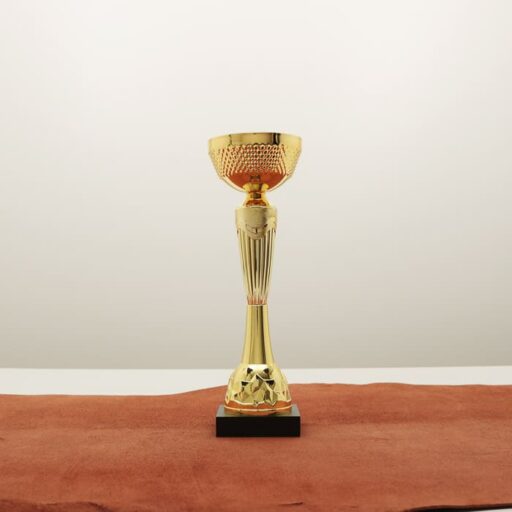 Кубок нагородний K5099C золотий на дерев’яній основі H24см, чаша D9см