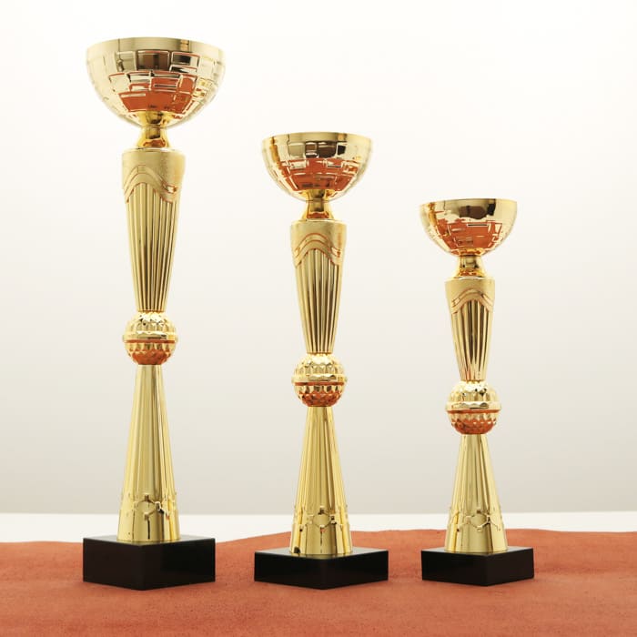 Кубок нагородний K5114C золотий на мармуровій основі H26см, чаша D7см