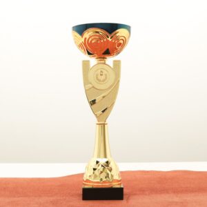 Кубок нагородний K5110B золото-синій на мармуровій основі H28см, чаша D10см