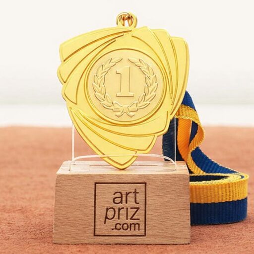 Медаль МА5016 Золото зі стрічкою D50мм з жетоном D25мм