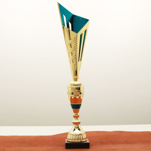 Кубок нагородний K6143A золото-синій на мармуровій основі H49см