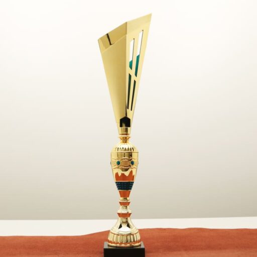 Кубок нагородний K6143A золото-синій на мармуровій основі H49см