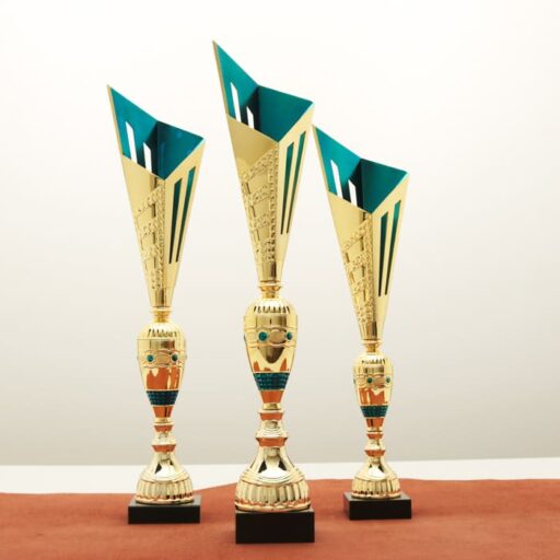 Кубок нагородний K6143A золото-синій на мармуровій основі H49см