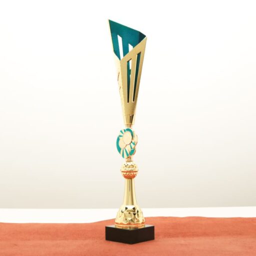 Кубок нагородний K5124C золото-синій на мармуровій основі H46см