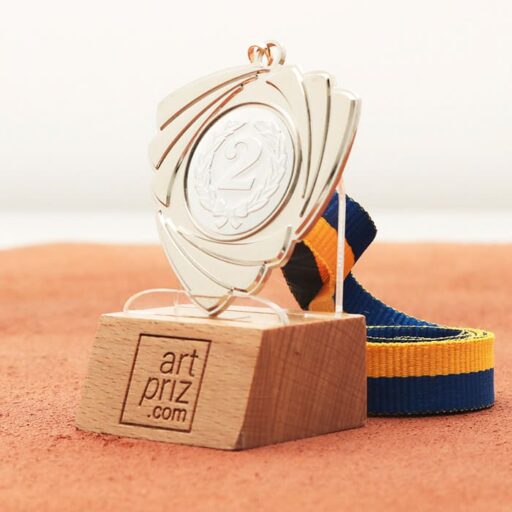 Медаль МА5016 Cрібло зі стрічкою D50мм з жетоном D25мм