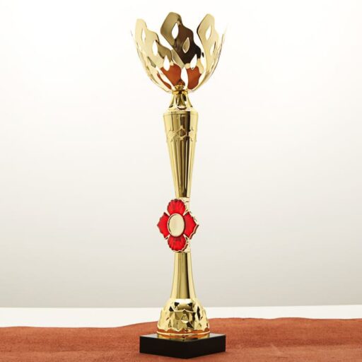 Кубок нагородний K5113B золотий на мармуровій основі H40см, чаша D12см