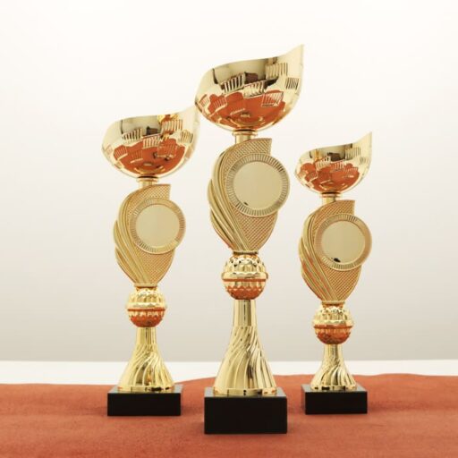 Кубок нагородний K5131C золотий на мармуровій основі H26см, чаша D8см