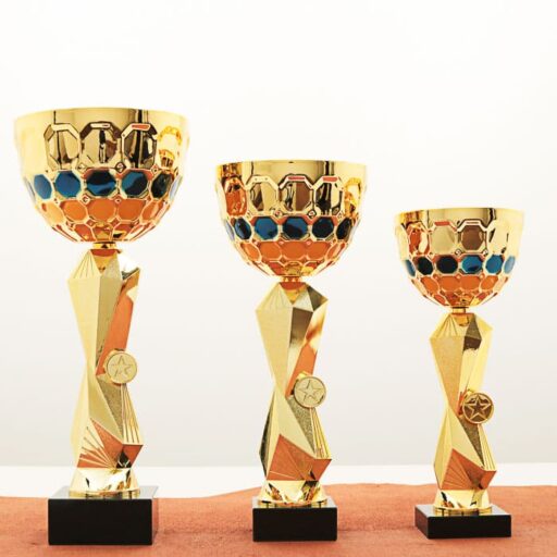 Кубок нагородний K5108B золотий на мармуровій основі H33см, чаша D14см