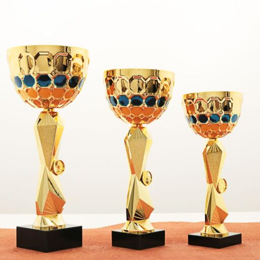 Кубок нагородний K5108B золотий на мармуровій основі H33см, чаша D14см