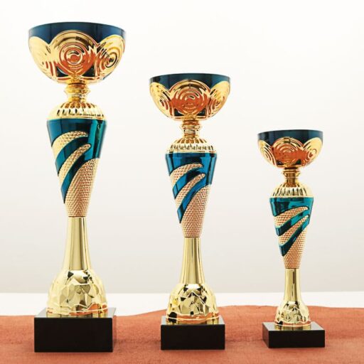 Кубок нагородний K5119B золотий на мармуровій основі H32см, чаша D10см