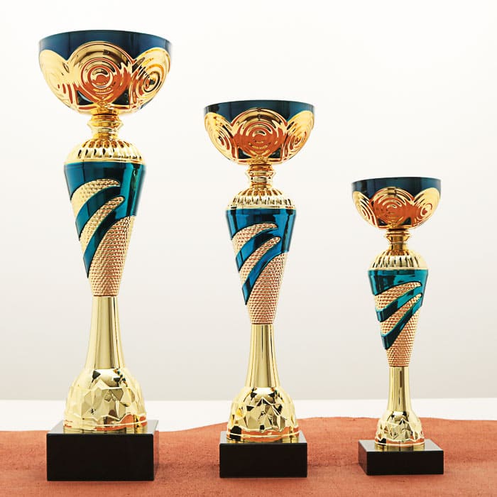 Кубок нагородний K5119B золотий на мармуровій основі H32см, чаша D10см