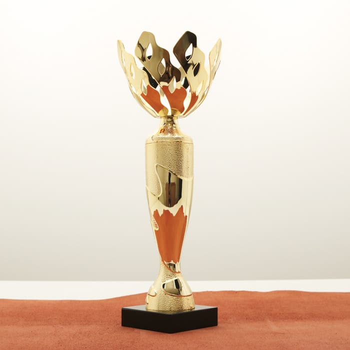 Кубок нагородний K5129A золотий на мармуровій основі H38см, чаша D14см