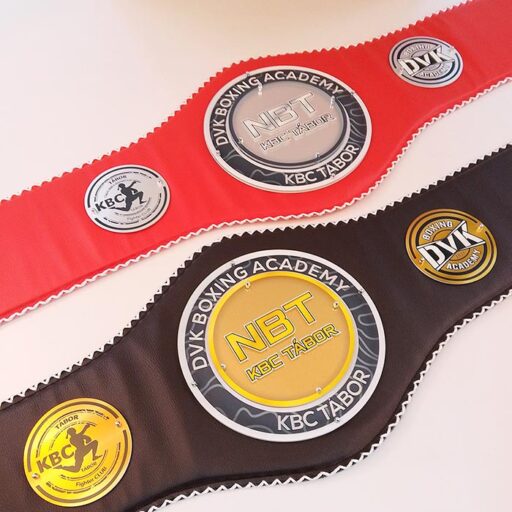 Чемпіонський боксерський пояс NBT / KBC Tábor, червоний, 1270х250мм, Артприз K8561-5