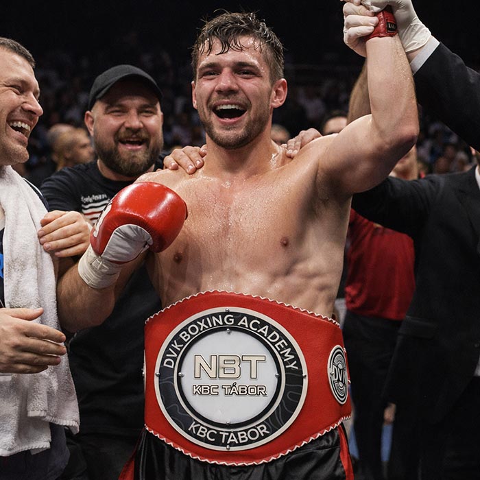 Чемпіонський боксерський пояс NBT / KBC Tábor, червоний, 1270х250мм, Артприз K8561-5