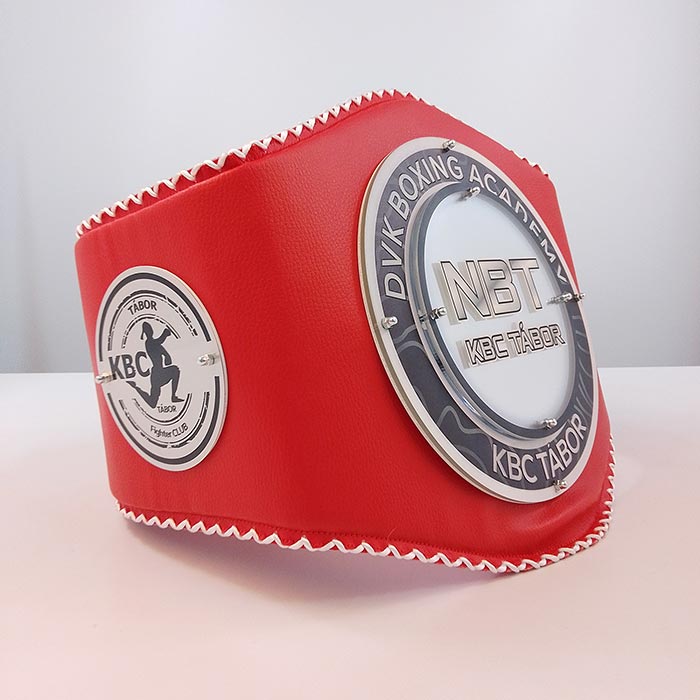 Чемпіонський боксерський пояс NBT / KBC Tábor, червоний, 1270х250мм, Артприз K8561-5