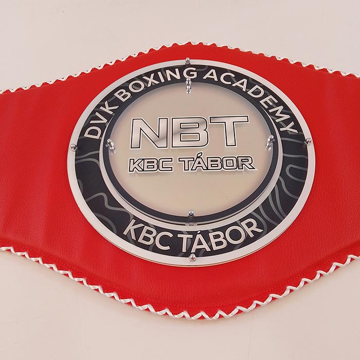 Чемпіонський боксерський пояс NBT / KBC Tábor, червоний, 1270х250мм, Артприз K8561-5