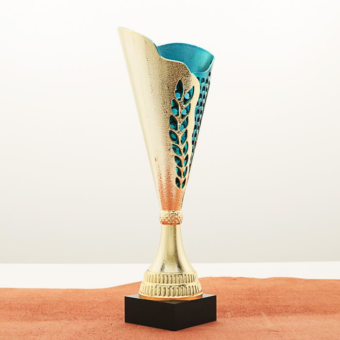 Кубок нагородний K5101A золотий на мармуровій основі H37см