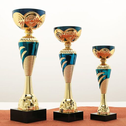 Кубок нагородний K5119C золотий на мармуровій основі H25см, чаша D8см