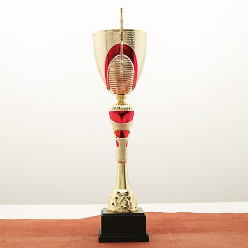 Кубок нагородний K5106B золотий на дерев’яній основі H46см, чаша D12см