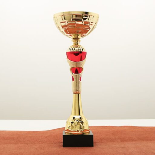 Кубок нагородний K5105C золотий на дерев’яній основі H27см, чаша D10см