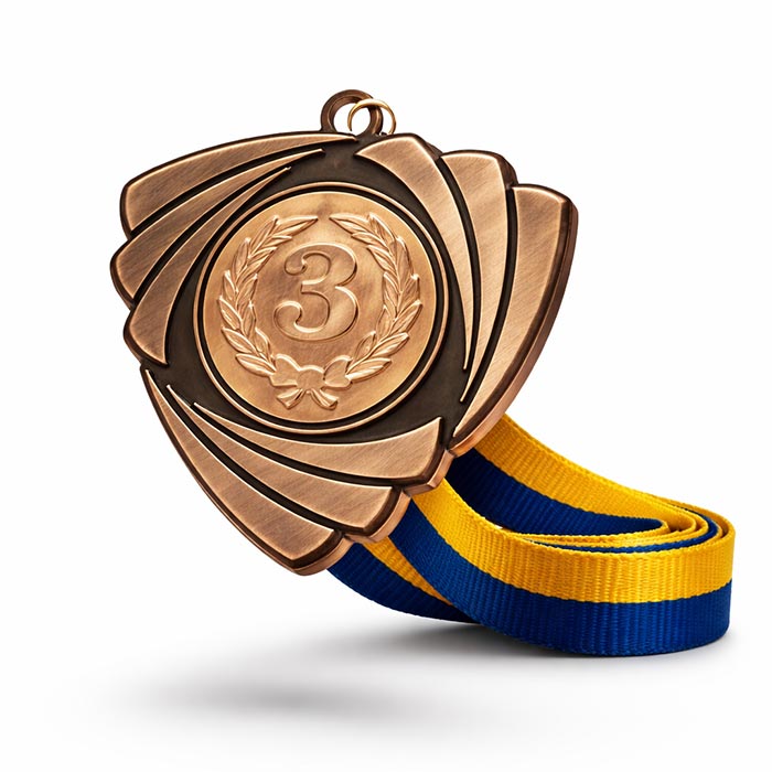 Медаль МА5016 Бронза зі стрічкою D50мм з жетоном D25мм