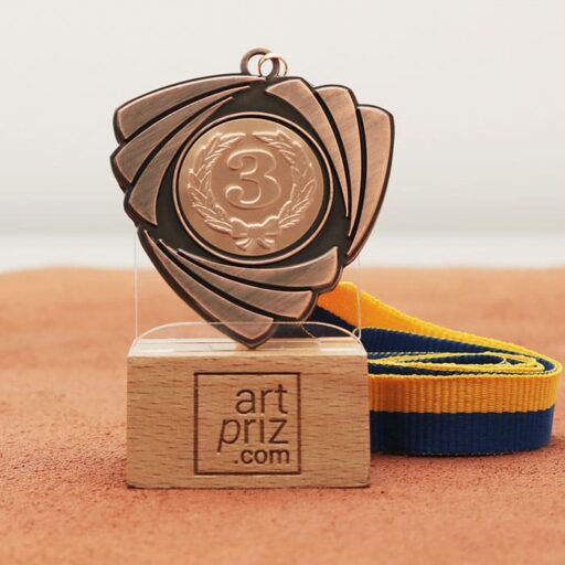 Медаль МА5016 Бронза зі стрічкою D50мм з жетоном D25мм