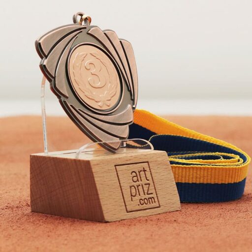 Медаль МА5016 Бронза зі стрічкою D50мм з жетоном D25мм