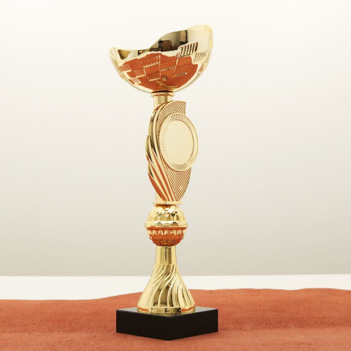 Кубок нагородний K5131A золотий на мармуровій основі H32см, чаша D10см