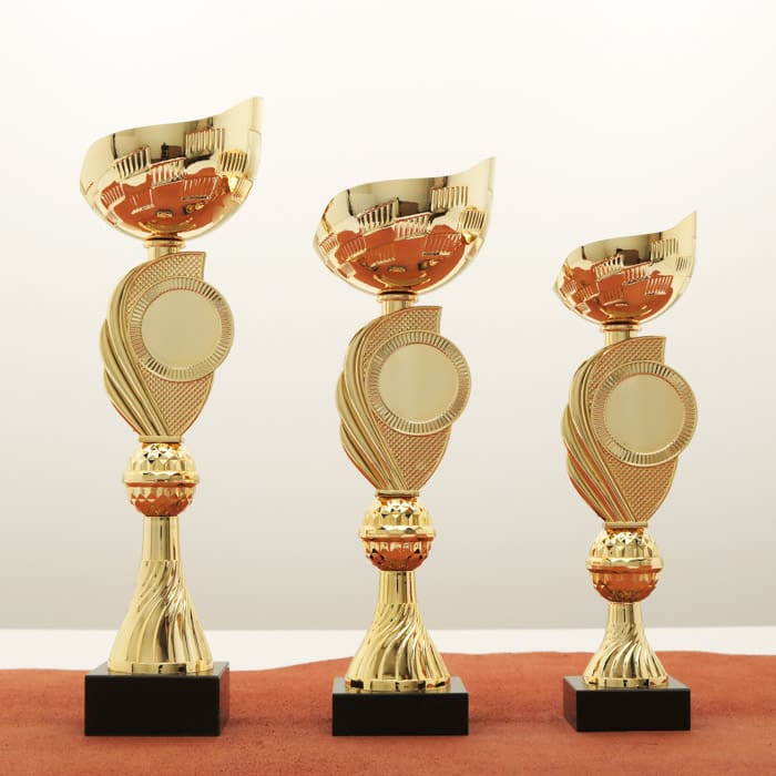 Кубок нагородний K5131A золотий на мармуровій основі H32см, чаша D10см