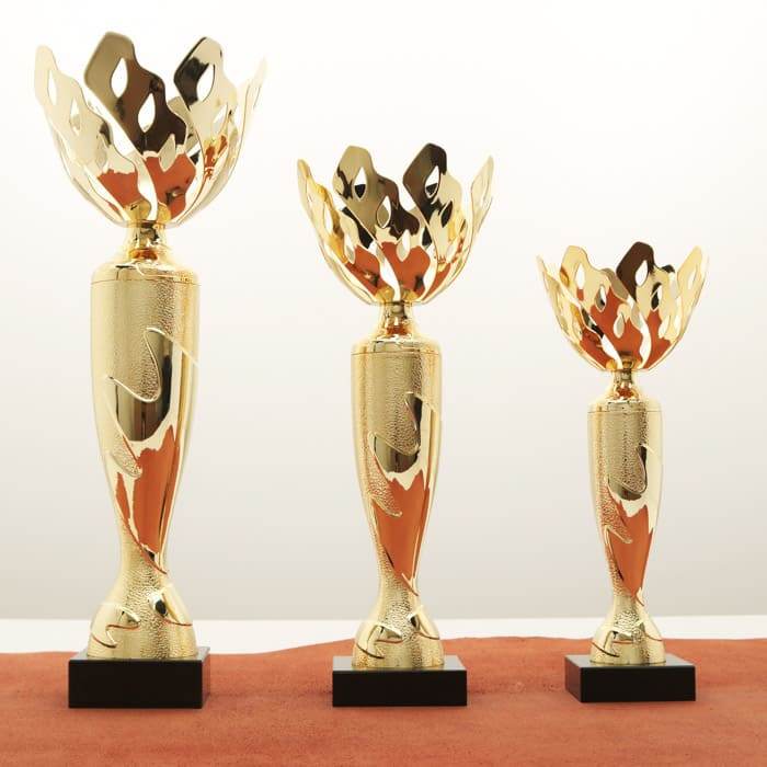 Кубок нагородний K5129B золотий на мармуровій основі H32см, чаша D12см