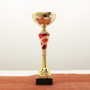 Кубок нагородний K5105A золотий на дерев’яній основі H39см, чаша D14см