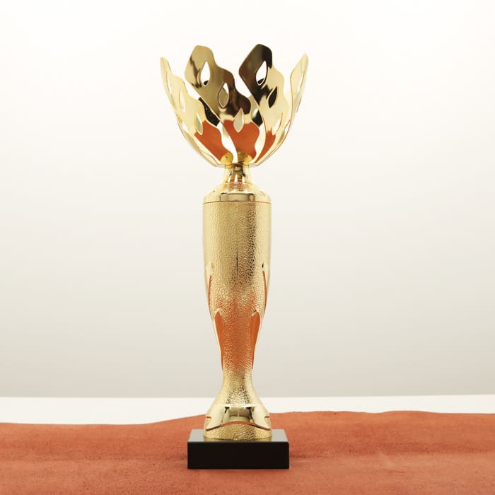 Кубок нагородний K5129C золотий на мармуровій основі H26см, чаша D10см