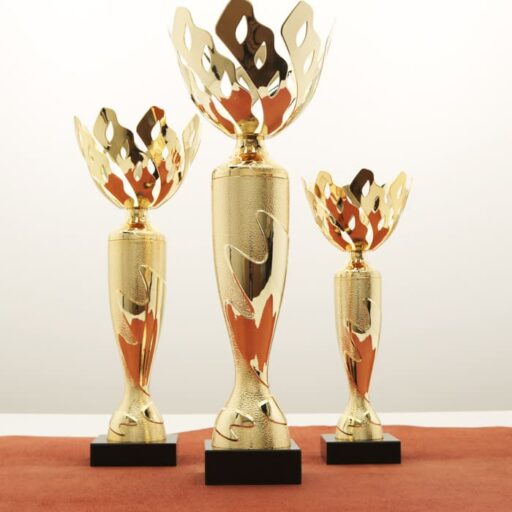 Кубок нагородний K5129C золотий на мармуровій основі H26см, чаша D10см