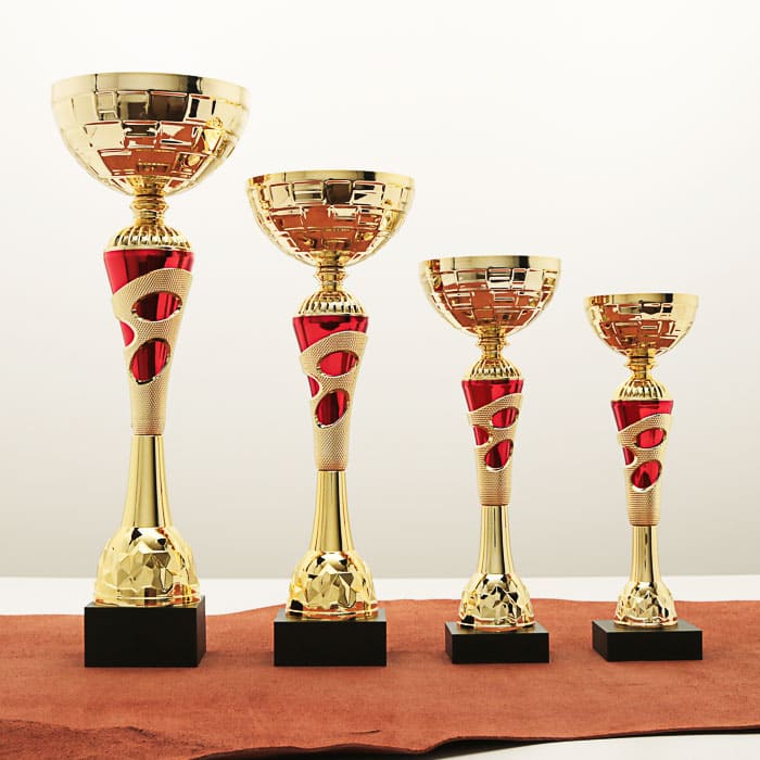 Кубок нагородний K5105D золотий на дерев’яній основі H25см, чаша D8см