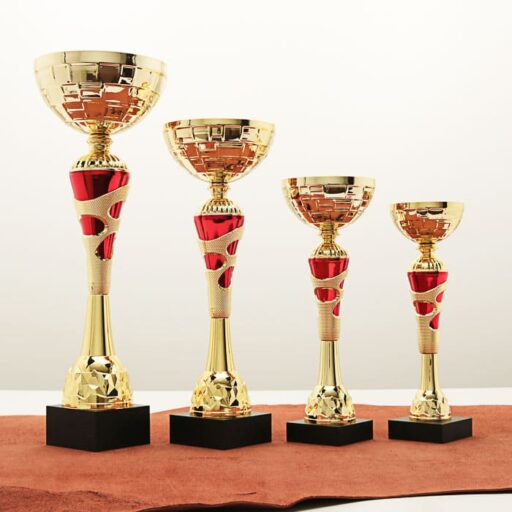 Кубок нагородний K5105D золотий на дерев’яній основі H25см, чаша D8см