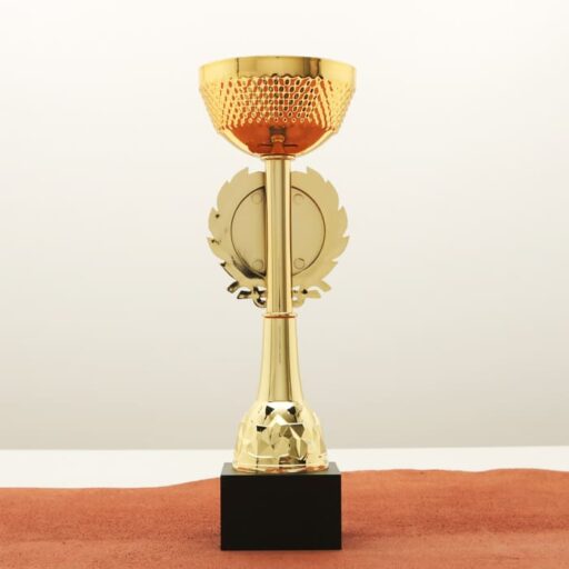 Кубок нагородний K5133B золотий на дерев’яній основі H27см, чаша D9см