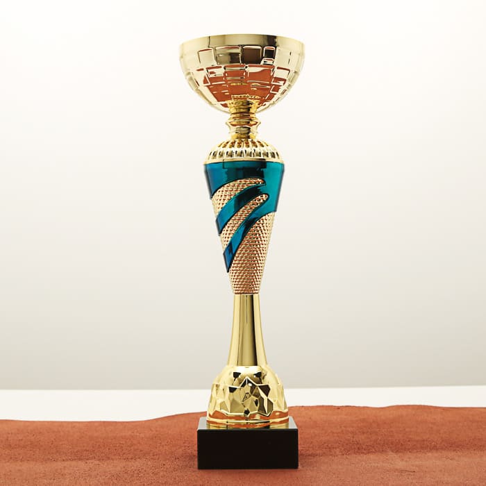 Кубок нагородний K5120A золотий на мармуровій основі H37см, чаша D12см