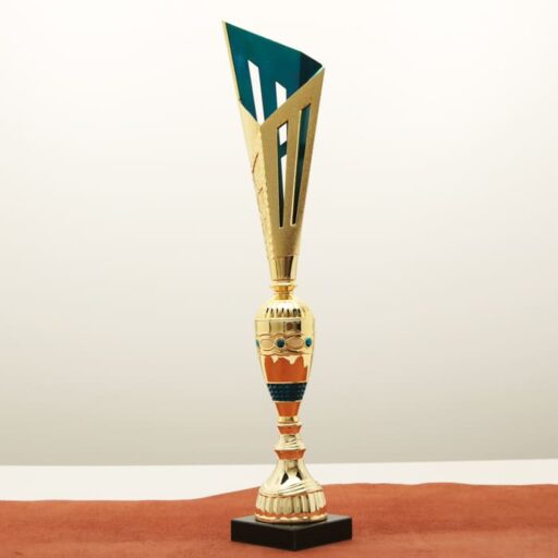 Кубок нагородний K6143C золото-синій на мармуровій основі H43см