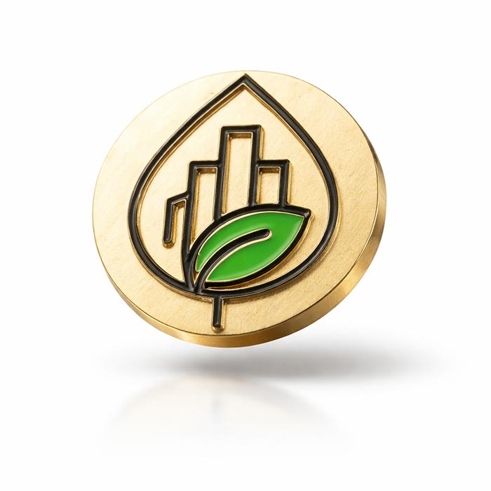 Металевий значок Ø20 мм на замовлення - травлення, брендові значки | Артприз 3414-5