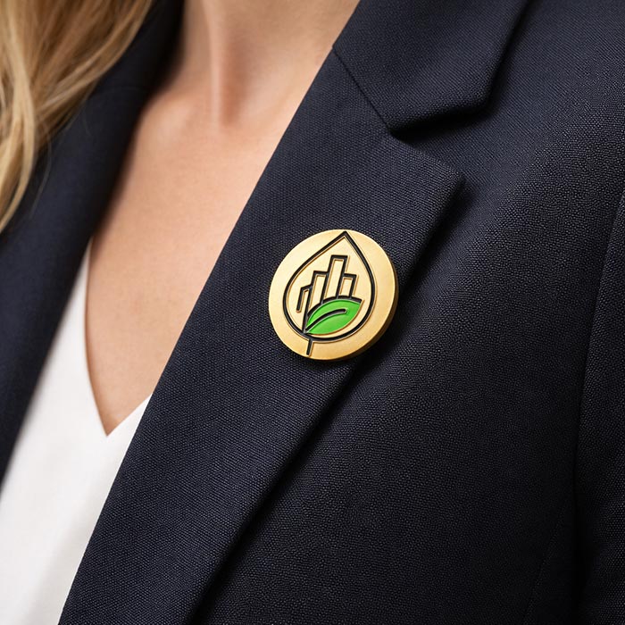 Металевий значок Ø20 мм на замовлення - травлення, брендові значки | Артприз 3414-5