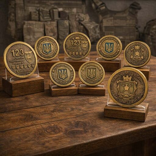 Коїн литий «123 бригада ТРО ЗСУ. Миколаїв - місто Героїв» (50 мм) Артприз 4133-5