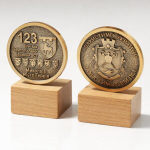 Коїн литий «123 бригада ТРО ЗСУ. Миколаїв - місто Героїв» (50 мм) Артприз 4133-5