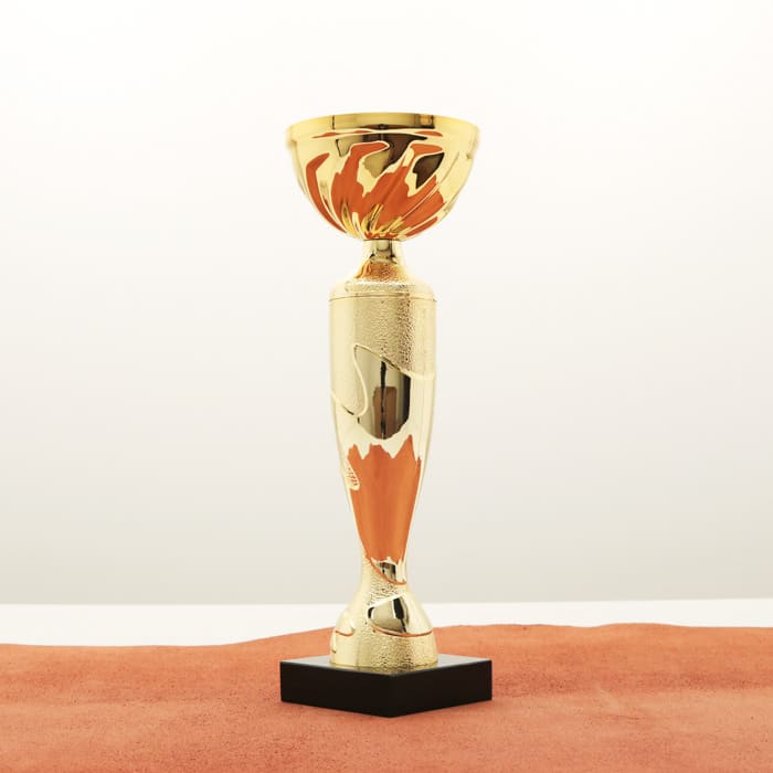 Кубок нагородний K5126B золотий на мармуровій основі H28см, чаша D10см