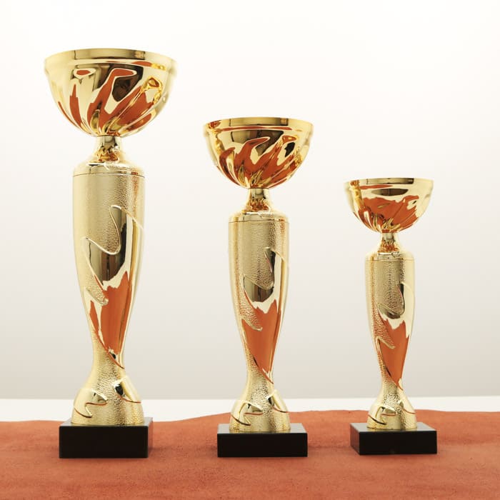 Кубок нагородний K5126B золотий на мармуровій основі H28см, чаша D10см