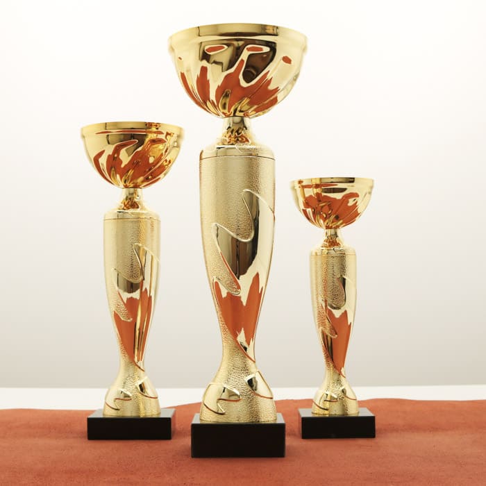 Кубок нагородний K5126B золотий на мармуровій основі H28см, чаша D10см