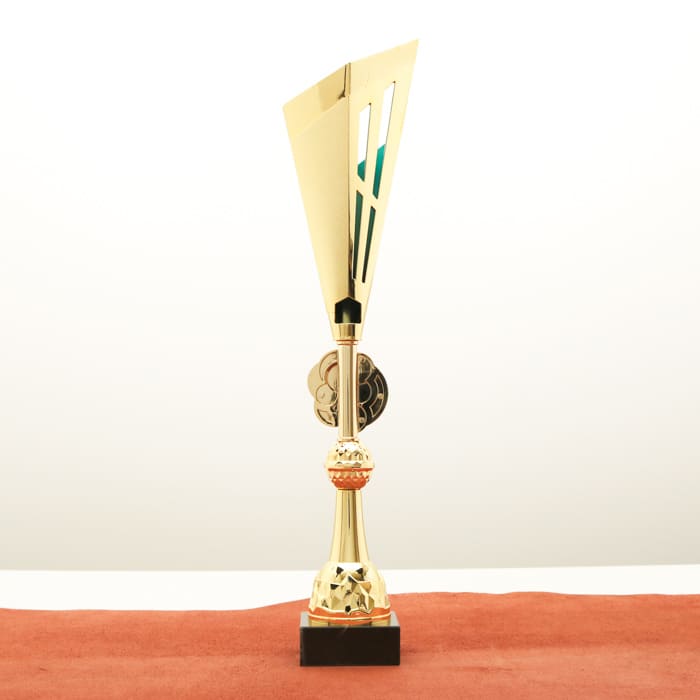 Кубок нагородний K5124A золото-синій на мармуровій основі H51см