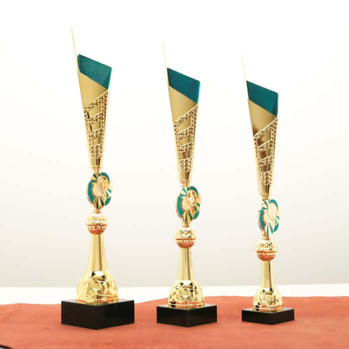 Кубок нагородний K5124A золото-синій на мармуровій основі H51см